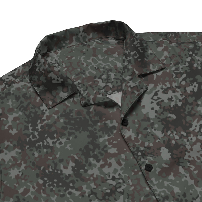 Flecktarn Bundeswehr Night Ops CAMO Unisex Short-Sleeve Button Shirt - Button-Up