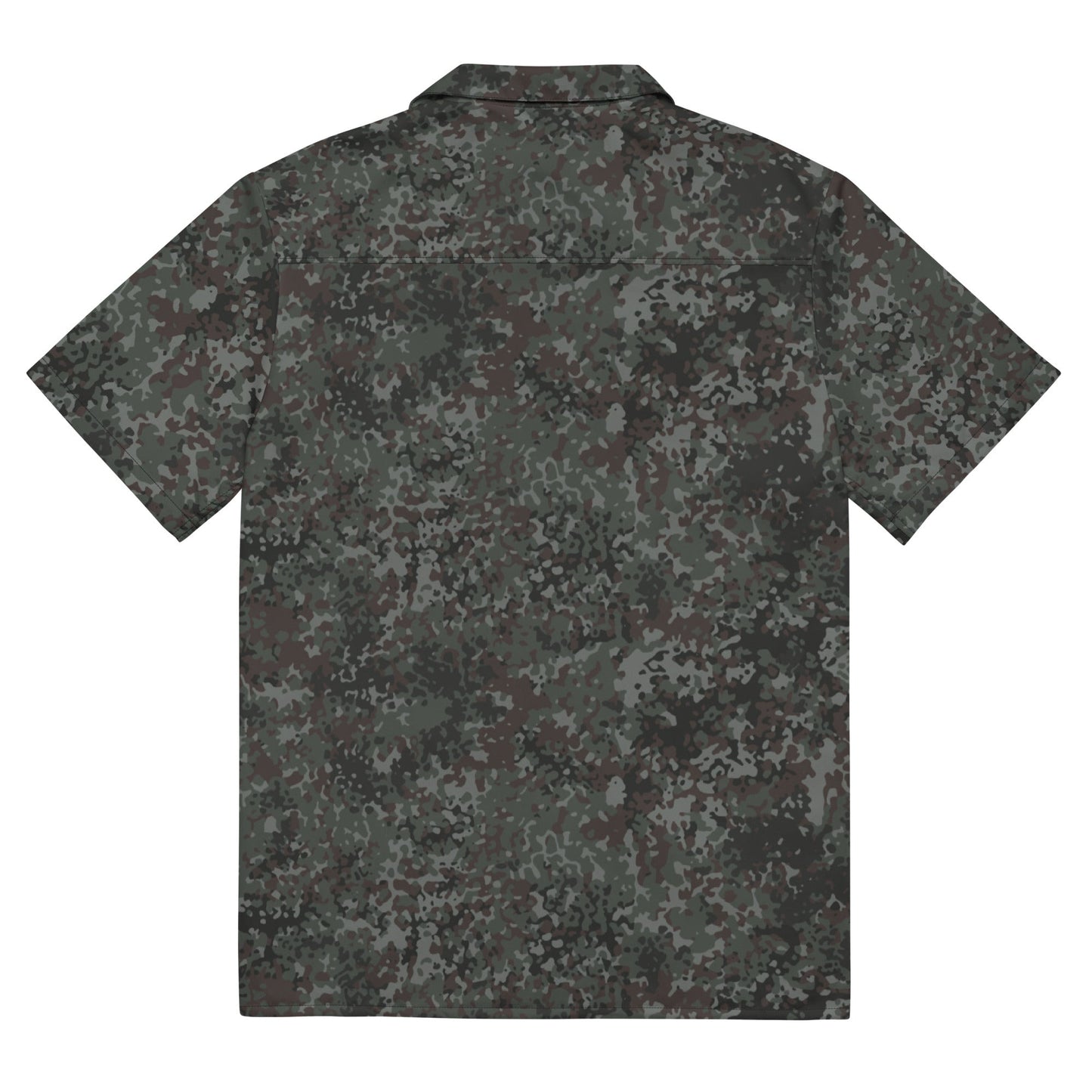 German Flecktarn Night Ops CAMO Unisex Short-Sleeve Button Shirt