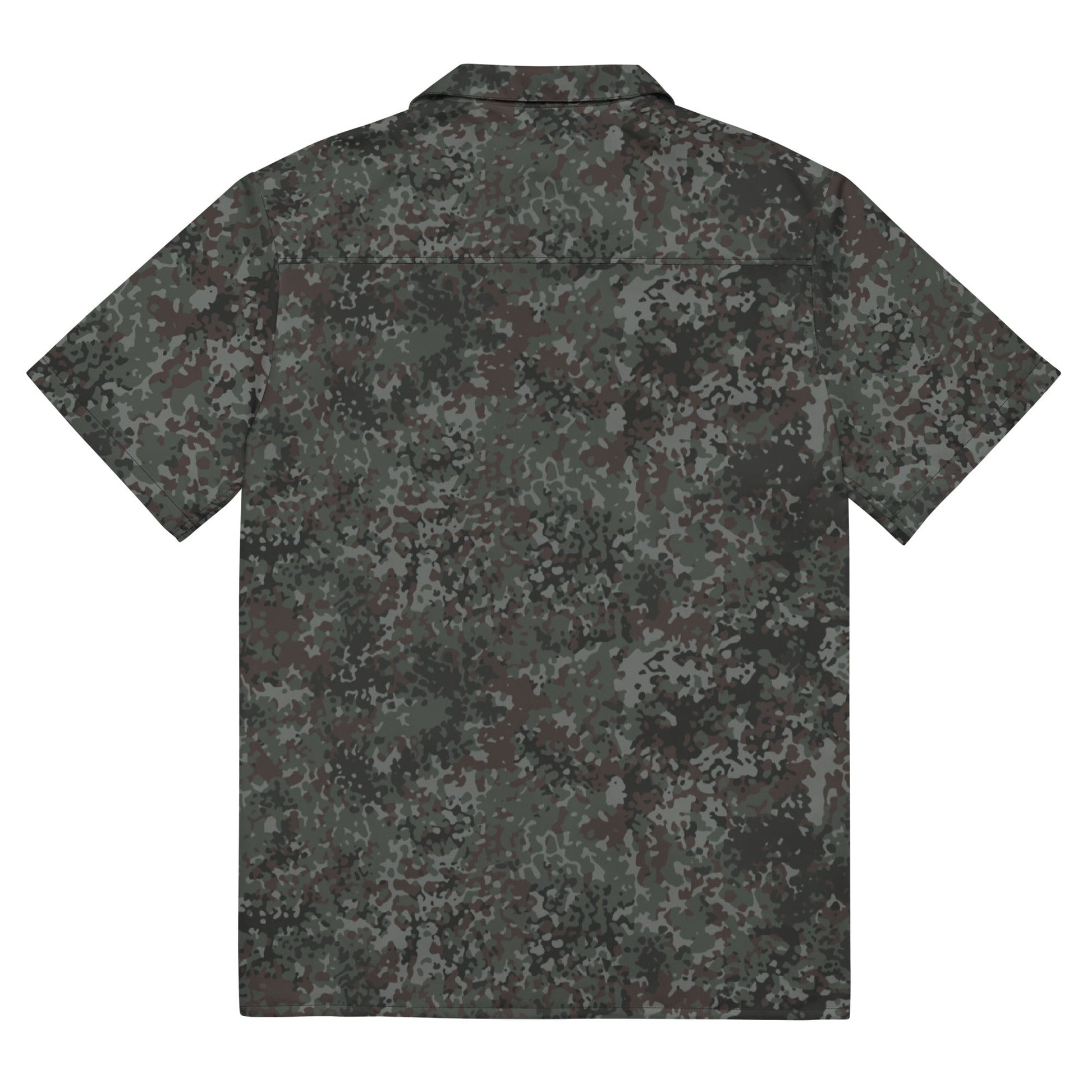 German Flecktarn Night Ops CAMO Unisex Short-Sleeve Button Shirt
