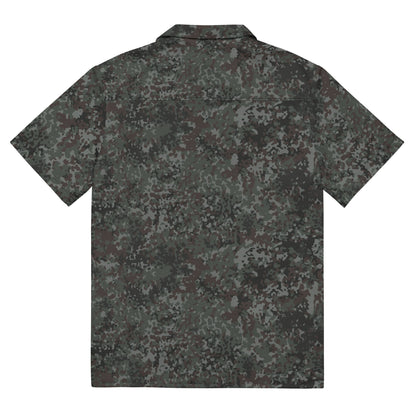 German Flecktarn Night Ops CAMO Unisex Short-Sleeve Button Shirt