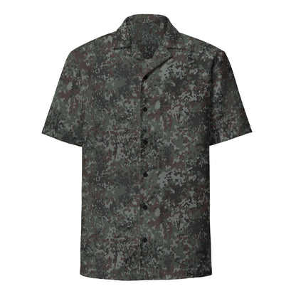German Flecktarn Night Ops CAMO Unisex Short-Sleeve Button Shirt