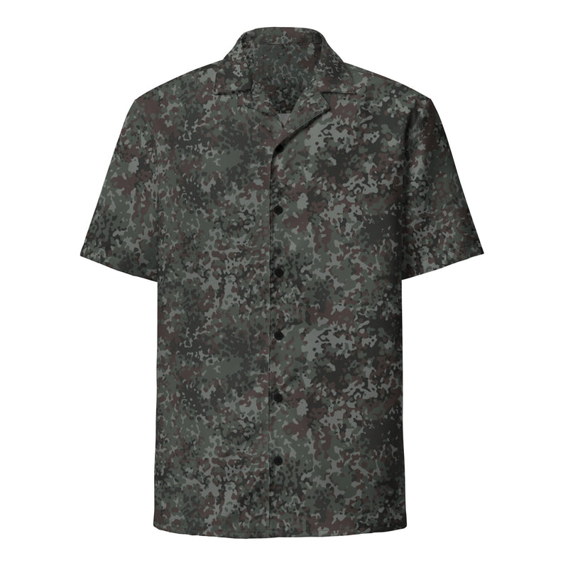 Flecktarn Bundeswehr Night Ops CAMO Unisex Short-Sleeve Button Shirt - Button-Up