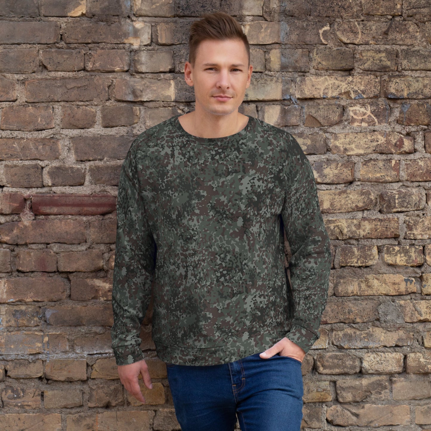 German Flecktarn Night Ops CAMO Unisex Sweatshirt - 2XS