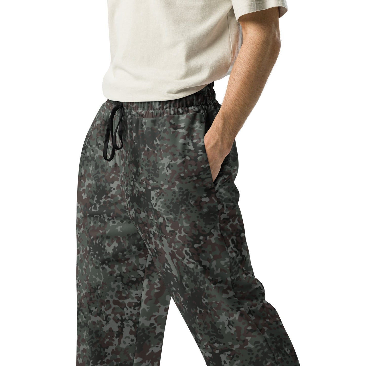 German Flecktarn Night Ops CAMO Unisex Wide-Leg Joggers