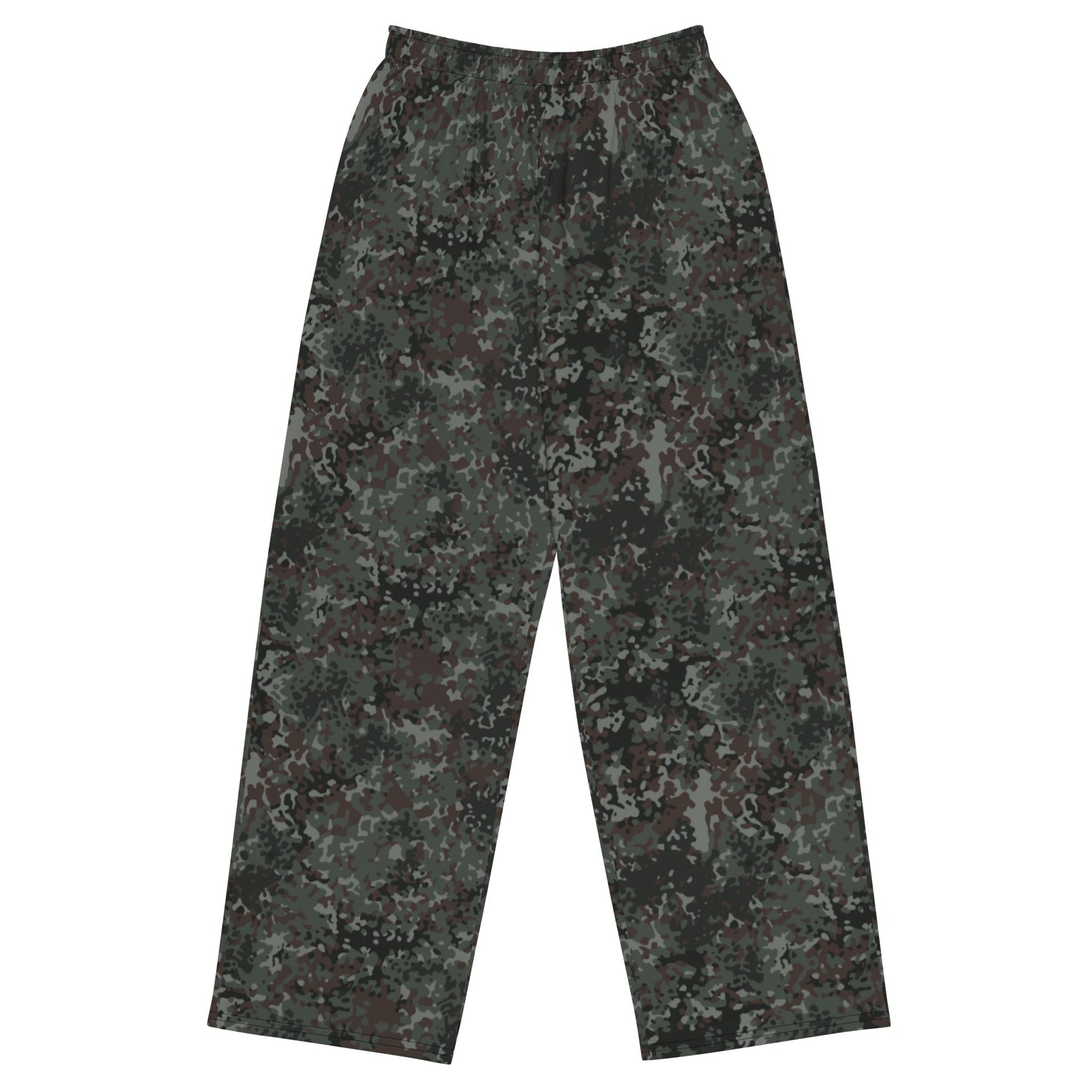 German Flecktarn Night Ops CAMO Unisex Wide-Leg Leisure Pants - 2XS