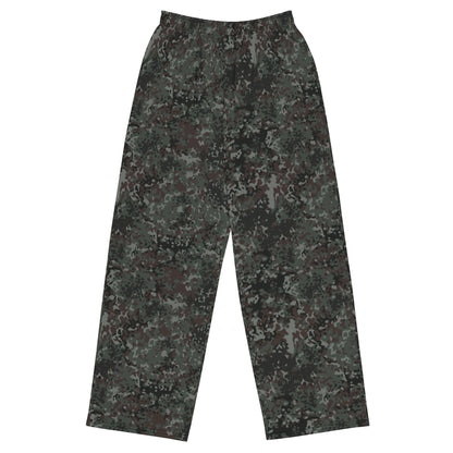 German Flecktarn Night Ops CAMO Unisex Wide-Leg Leisure Pants - 2XS