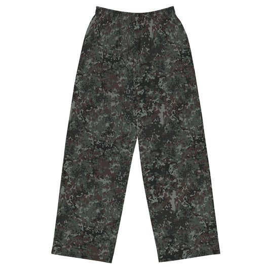 German Flecktarn Night Ops CAMO Unisex Wide-Leg Leisure Pants - 2XS