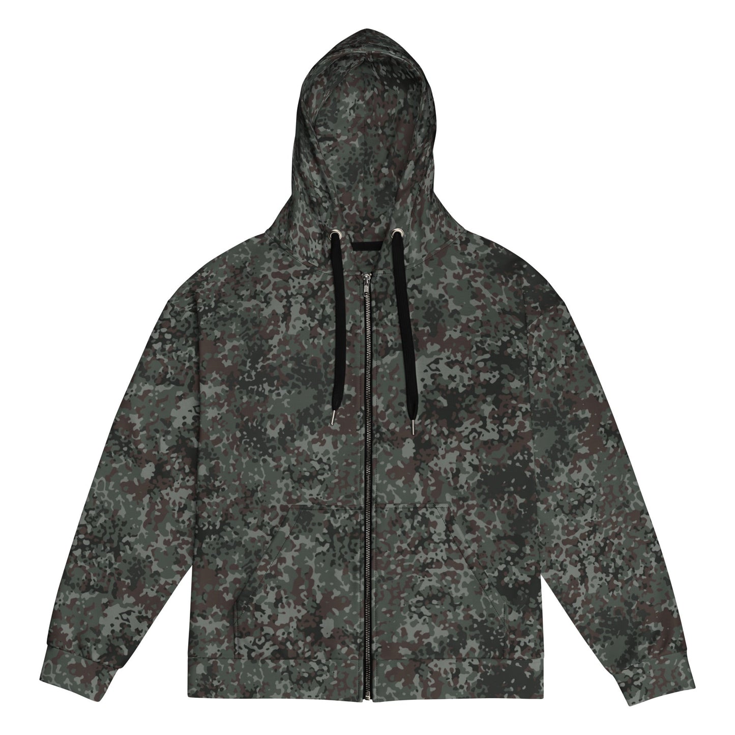 German Flecktarn Night Ops CAMO Unisex Zip Hoodie - 2XS