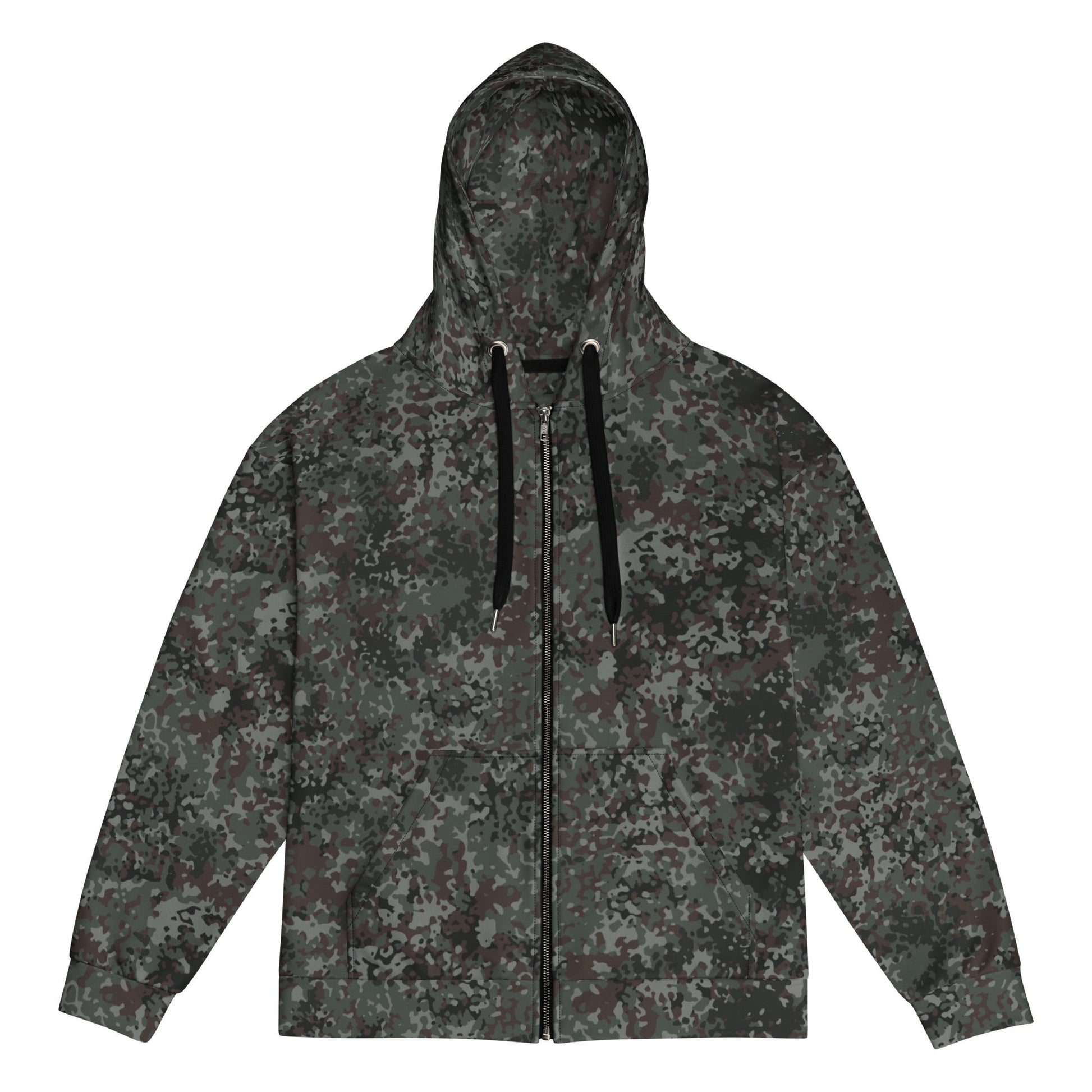German Flecktarn Night Ops CAMO Unisex Zip Hoodie - 2XS