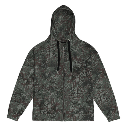 German Flecktarn Night Ops CAMO Unisex Zip Hoodie - 2XS