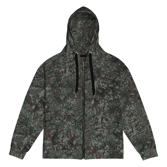 German Flecktarn Night Ops CAMO Unisex Zip Hoodie - 2XS