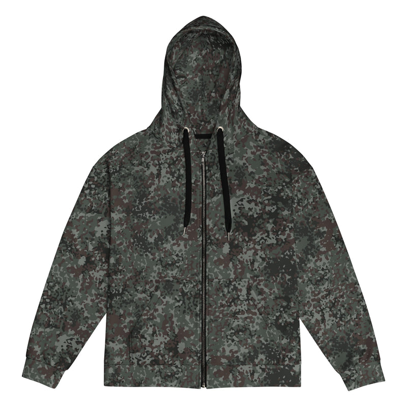 Flecktarn Bundeswehr Night Ops CAMO Unisex Zip Hoodie - 2XS