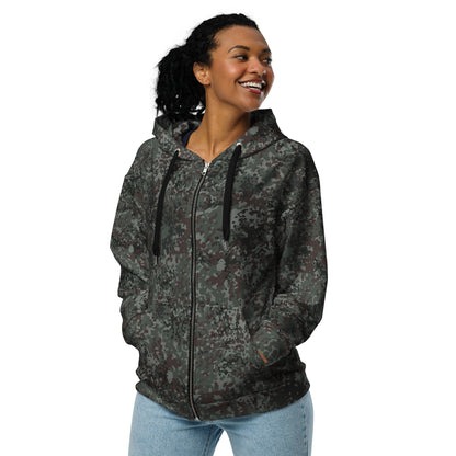 German Flecktarn Night Ops CAMO Unisex Zip Hoodie
