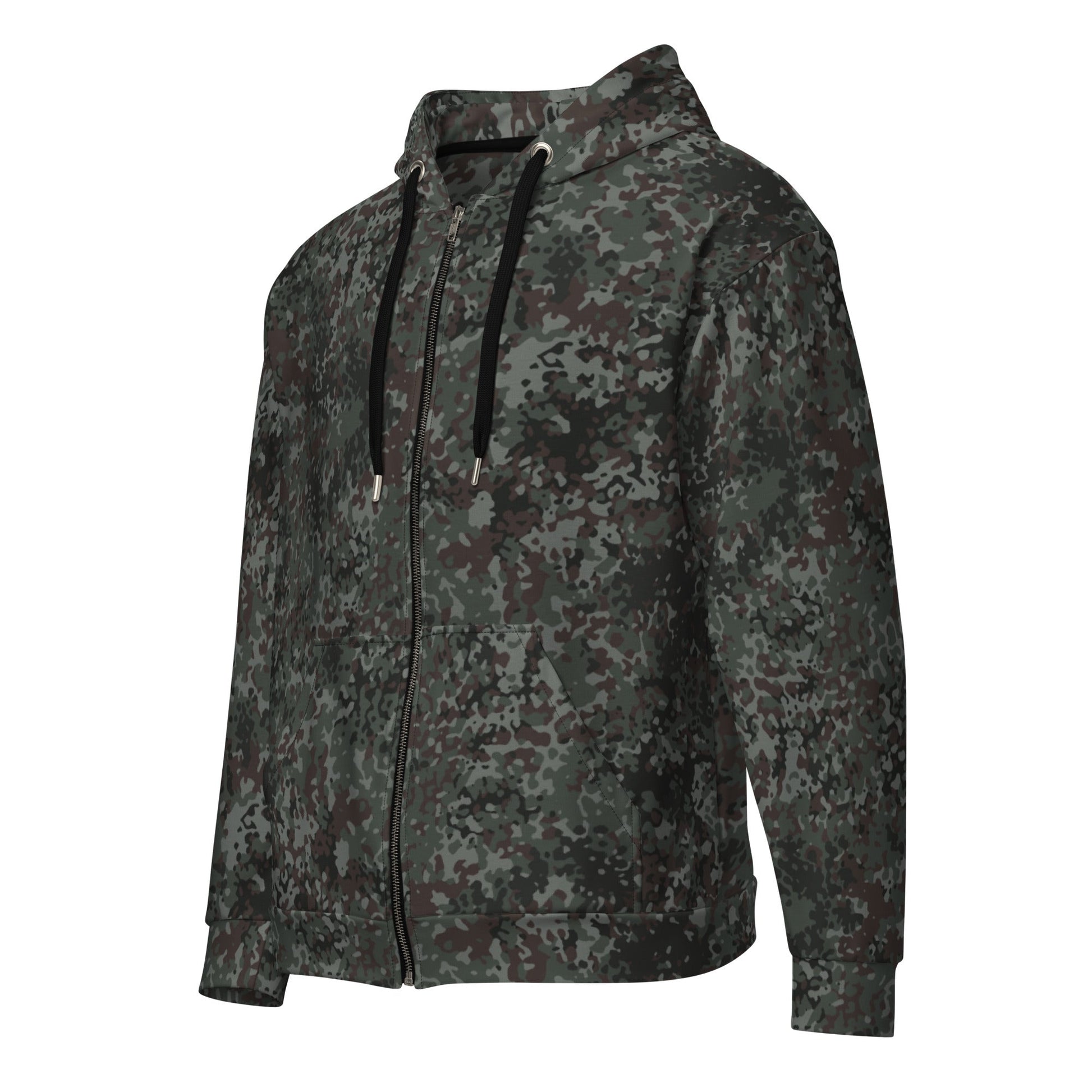 German Flecktarn Night Ops CAMO Unisex Zip Hoodie