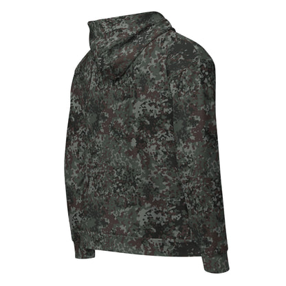 German Flecktarn Night Ops CAMO Unisex Zip Hoodie