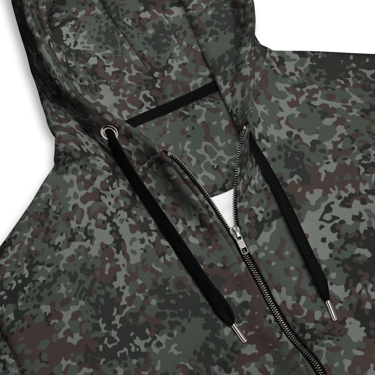 German Flecktarn Night Ops CAMO Unisex Zip Hoodie