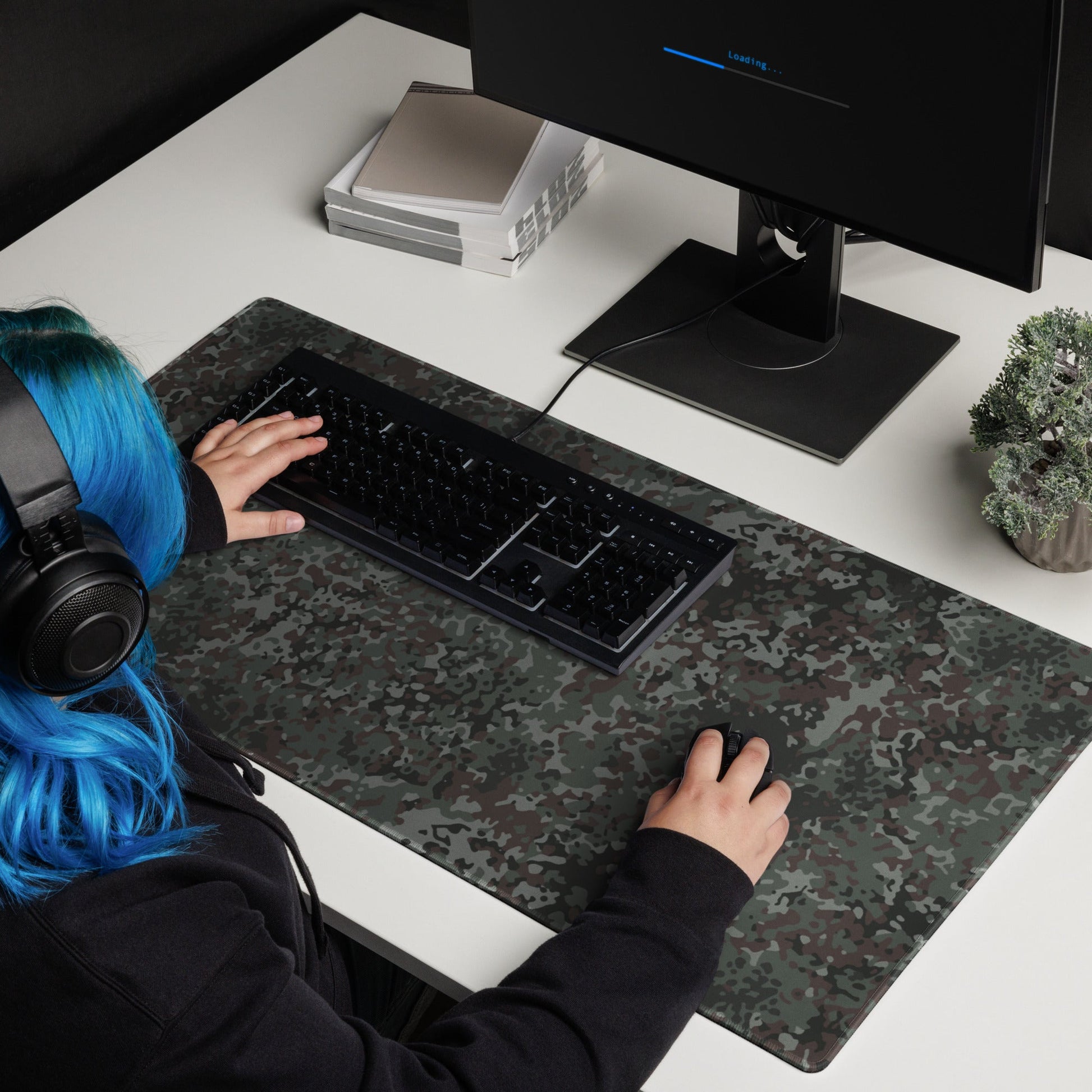 German Flecktarn Night Ops CAMO Universal Large Desk Pad