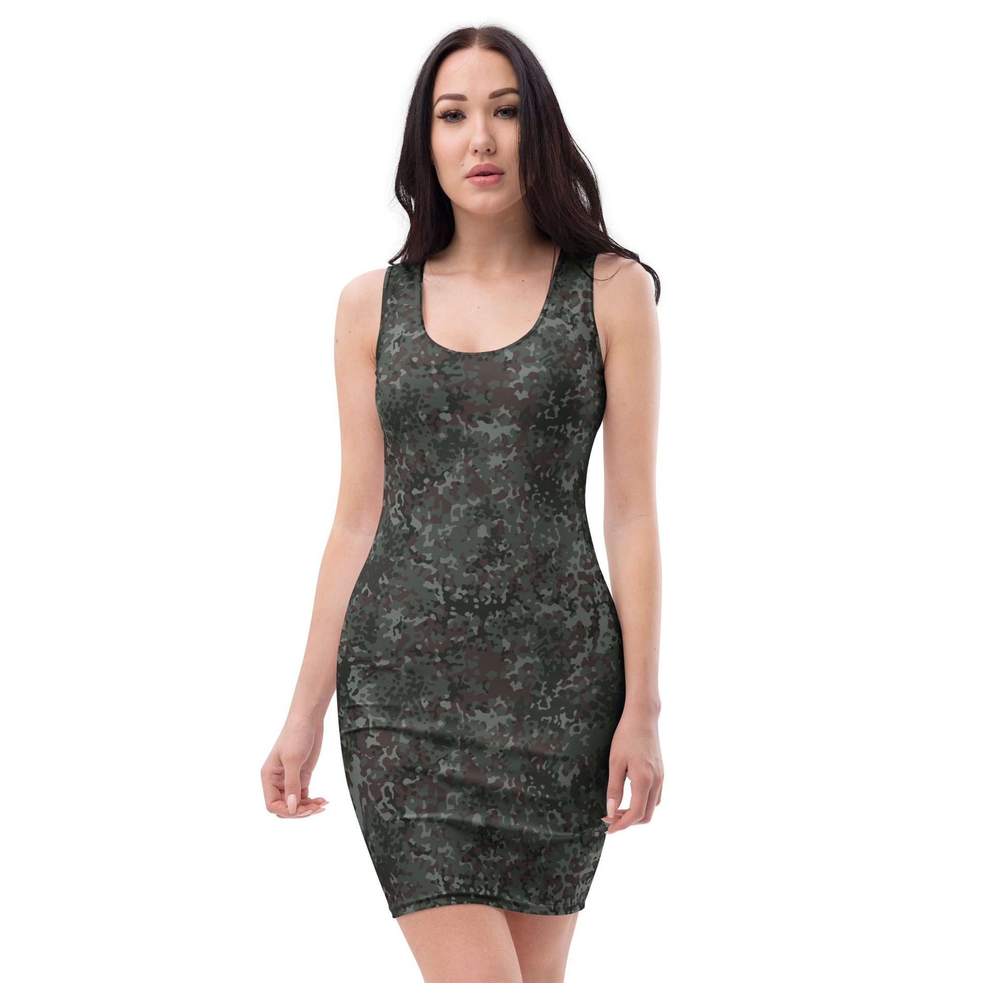 German Flecktarn Night Ops CAMO Womens Bodycon Dress - XS