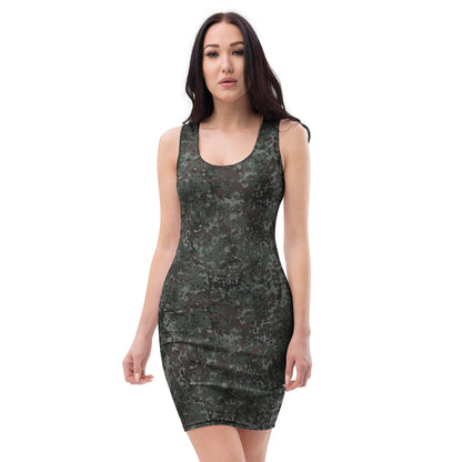 German Flecktarn Night Ops CAMO Womens Bodycon Dress - XS