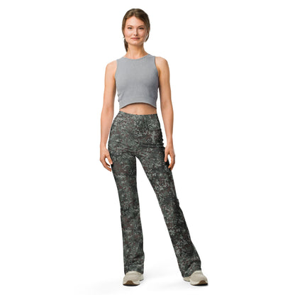 German Flecktarn Night Ops CAMO Womens Flare Leggings - 2XS