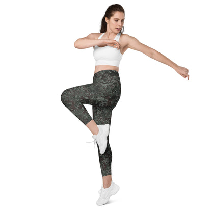 German Flecktarn Night Ops CAMO Womens Leggings with Pockets