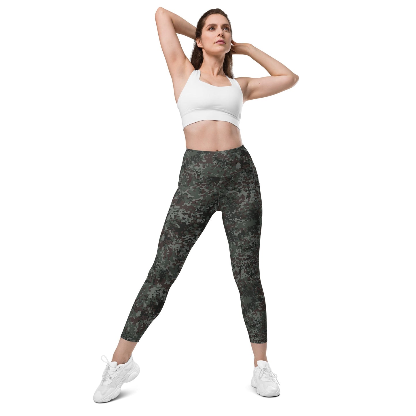 German Flecktarn Night Ops CAMO Womens Leggings with Pockets