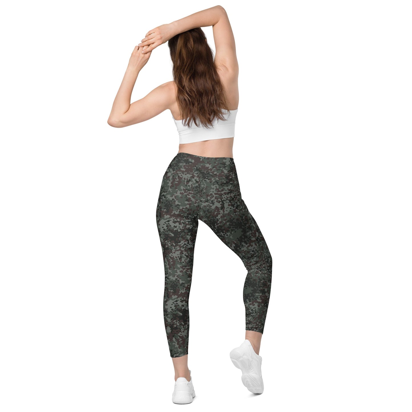 German Flecktarn Night Ops CAMO Womens Leggings with Pockets