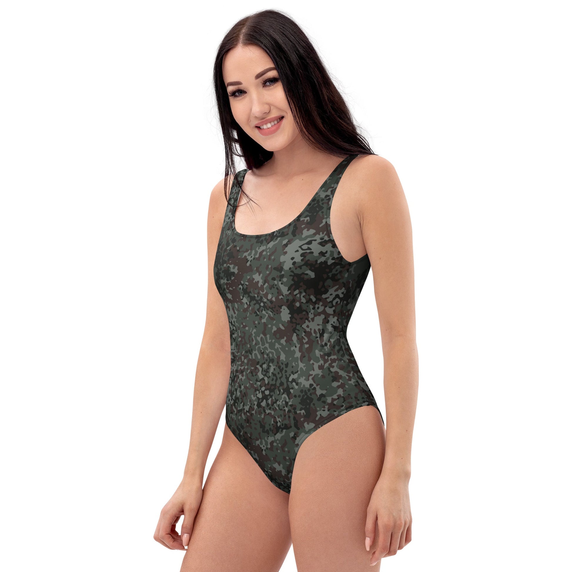 German Flecktarn Night Ops CAMO Womens One-Piece Swimsuit