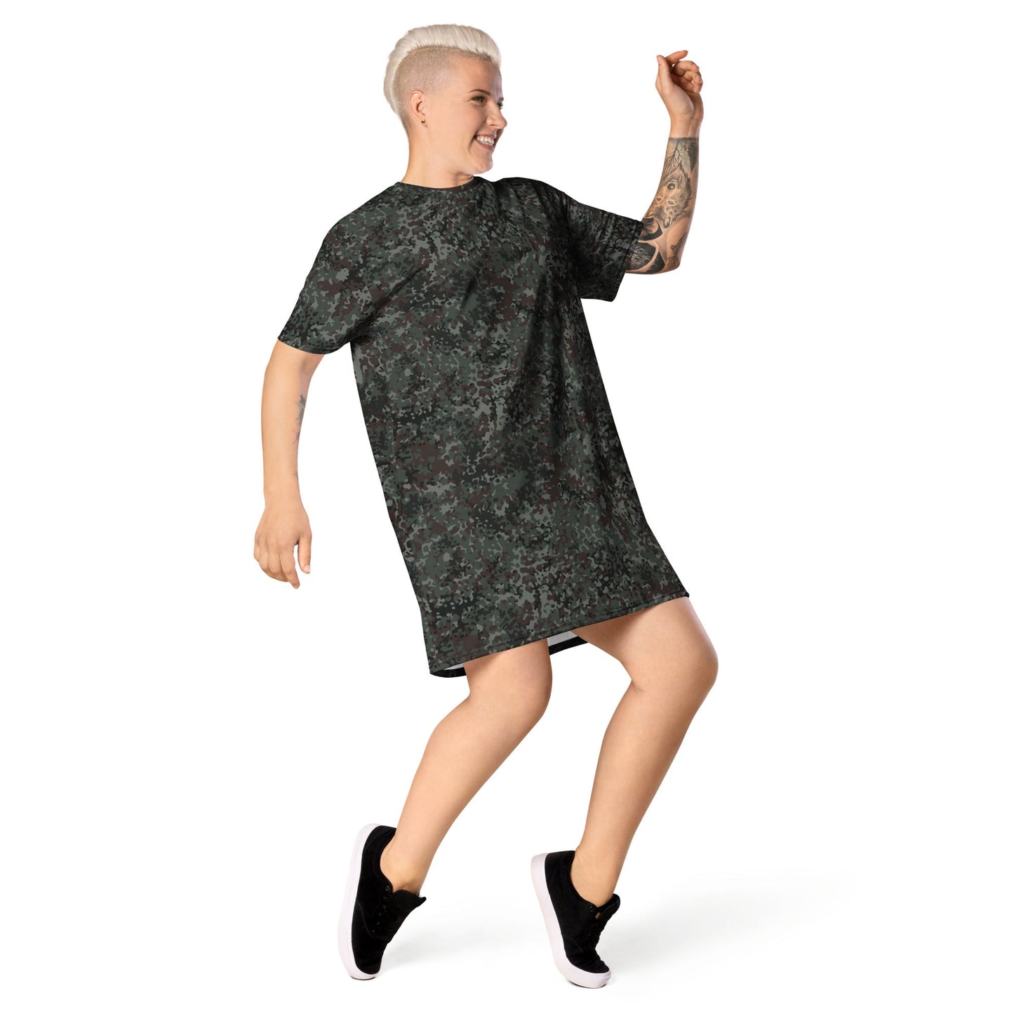 German Flecktarn Night Ops CAMO Womens T-Shirt Dress