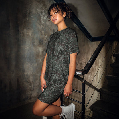 German Flecktarn Night Ops CAMO Womens T-Shirt Dress - 2XS