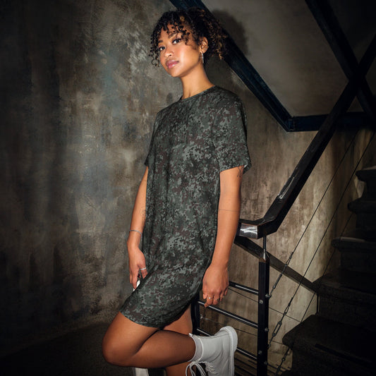 German Flecktarn Night Ops CAMO Womens T-Shirt Dress - 2XS