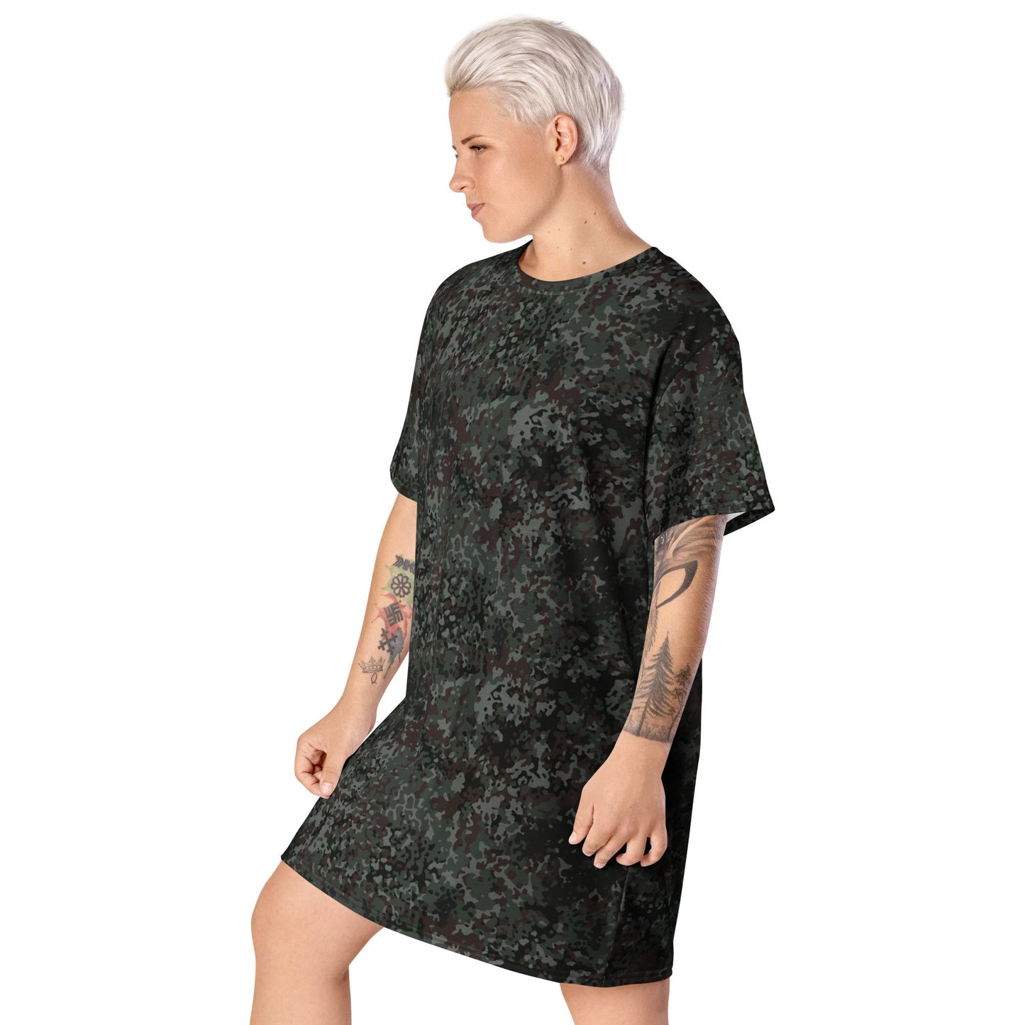 German Flecktarn Night Ops CAMO Womens T-Shirt Dress