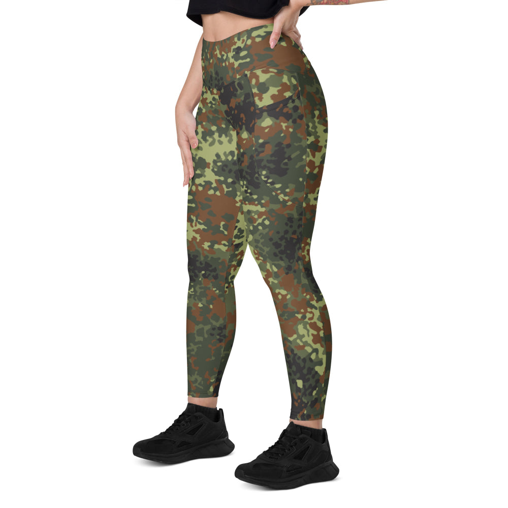 German Flecktarn Post 2005 CAMO Leggings with pockets - Womens With Pockets