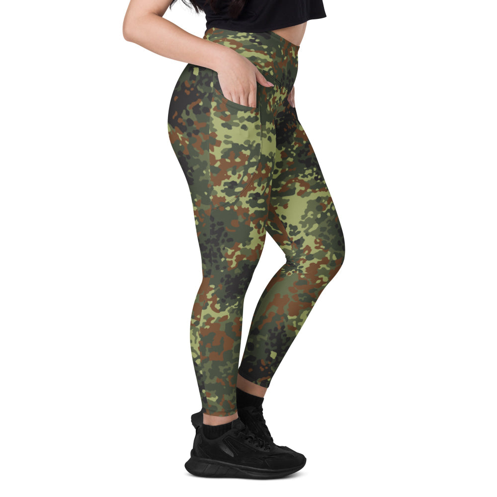 German Flecktarn Post 2005 CAMO Leggings with pockets - Womens With Pockets