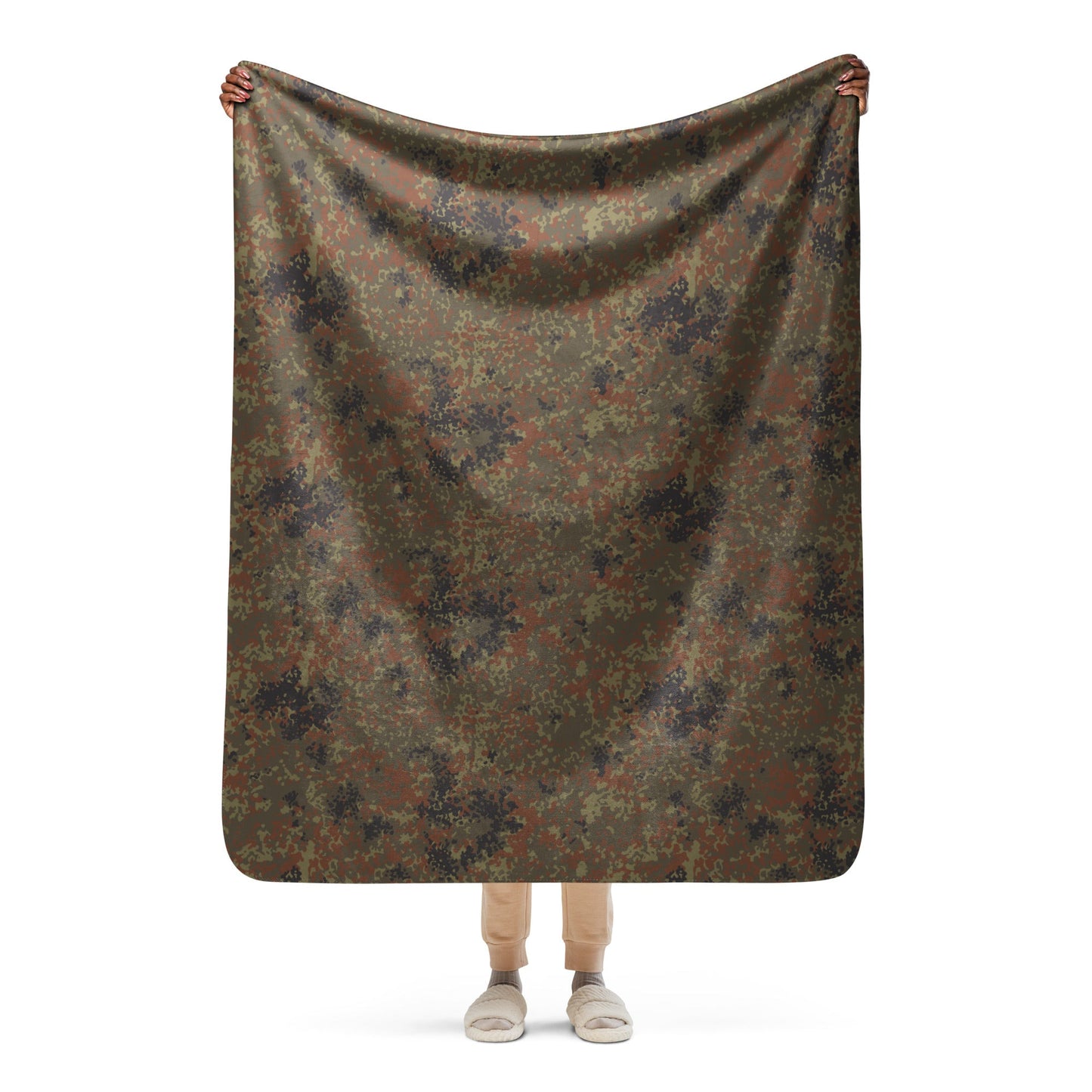 German Flecktarn CAMO Sherpa Blanket - 50″×60″