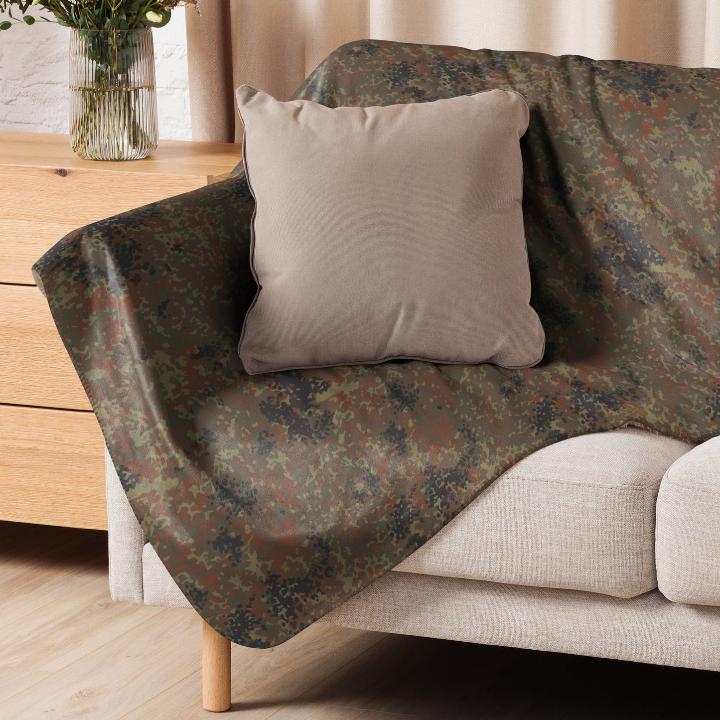 German Flecktarn CAMO Sherpa Blanket