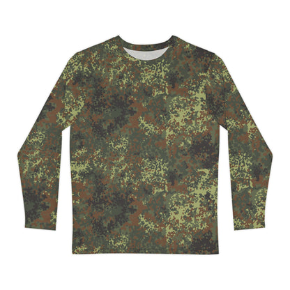 German Flecktarn Spring CAMO Unisex Long-Sleeve Shirt - XS