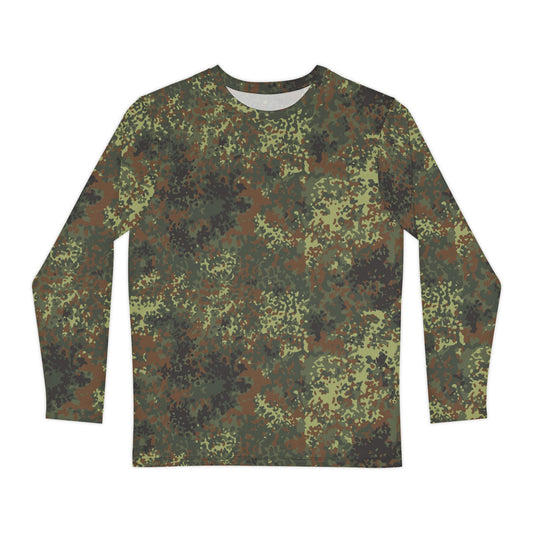 German Flecktarn Spring CAMO Unisex Long-Sleeve Shirt - XS