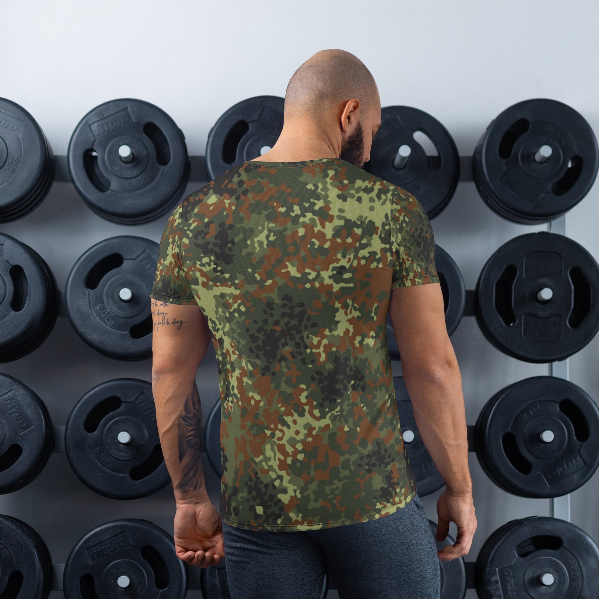 German Flecktarn Spring CAMO Mens Athletic T-shirt - T-Shirts
