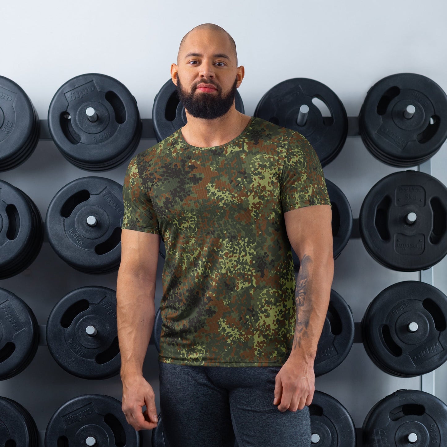 German Flecktarn Spring CAMO Mens Athletic T-Shirt - XS
