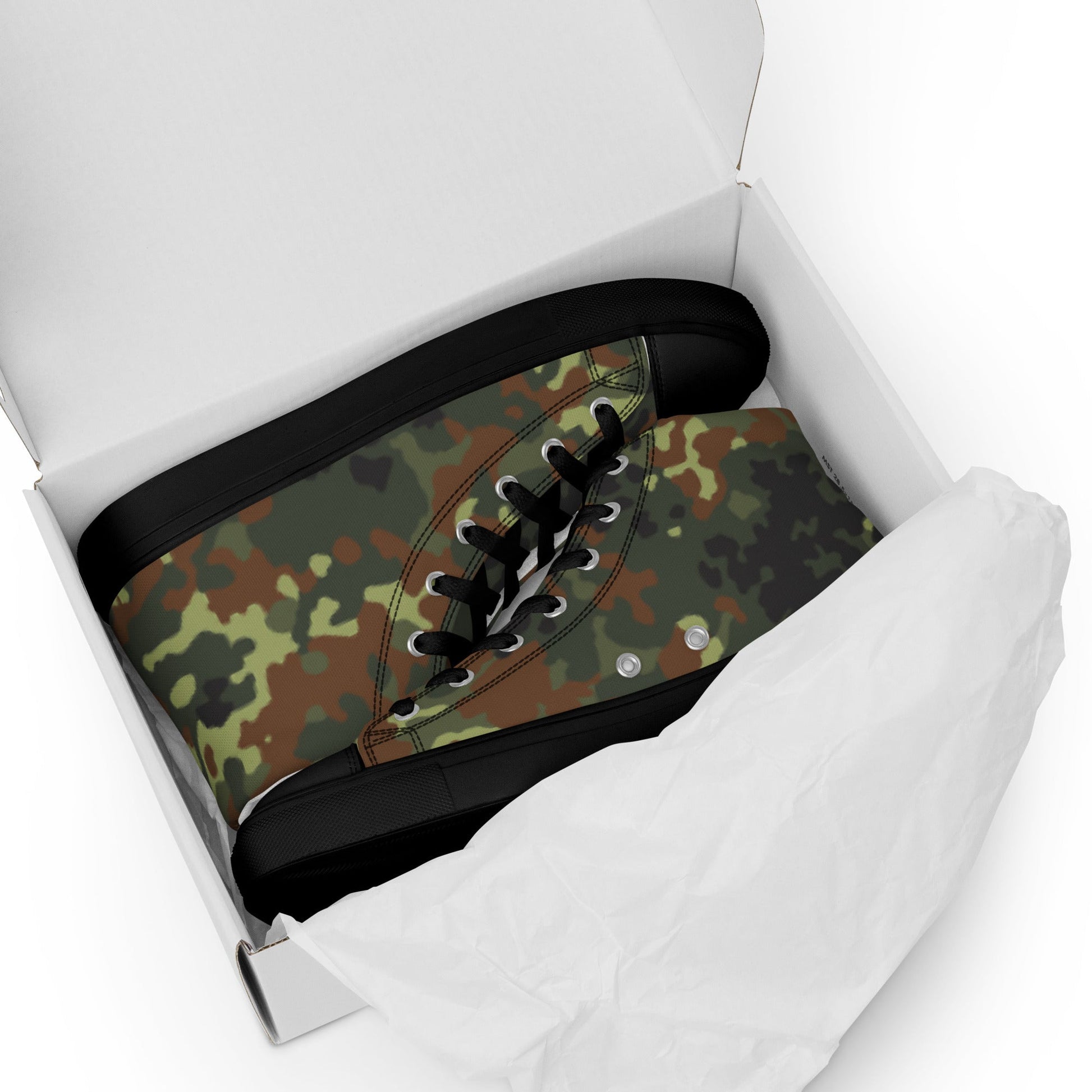 German Flecktarn Spring CAMO Mens high top canvas shoes - High Top Canvas Shoes