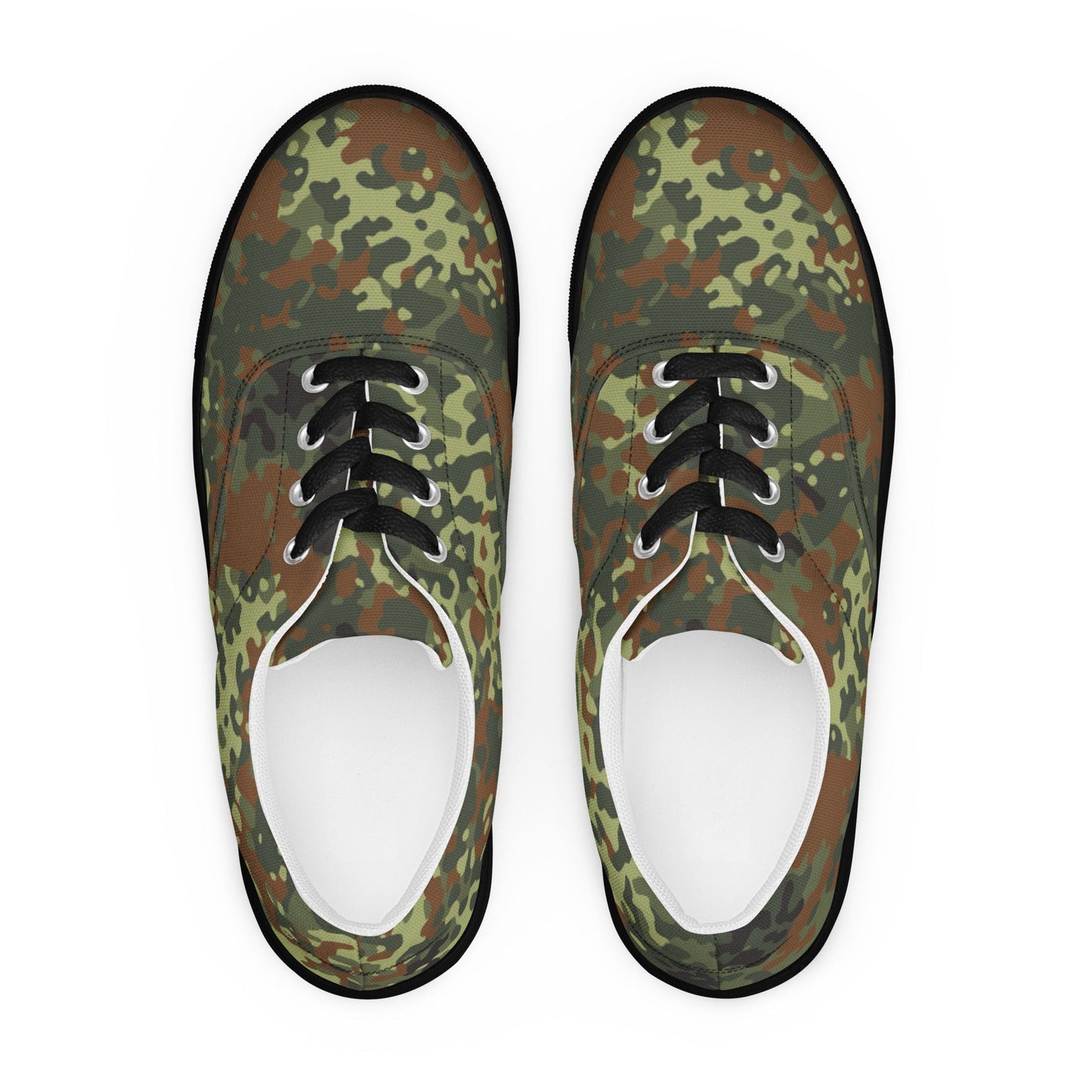 German Flecktarn Spring CAMO Mens Lace-Up Canvas Shoes - Lace-up