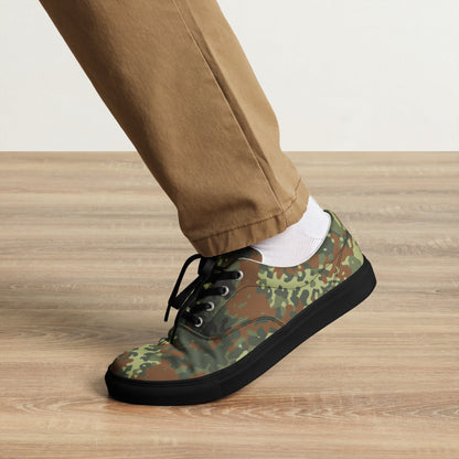 German Flecktarn Spring CAMO Mens Lace-Up Canvas Shoes - Lace-up
