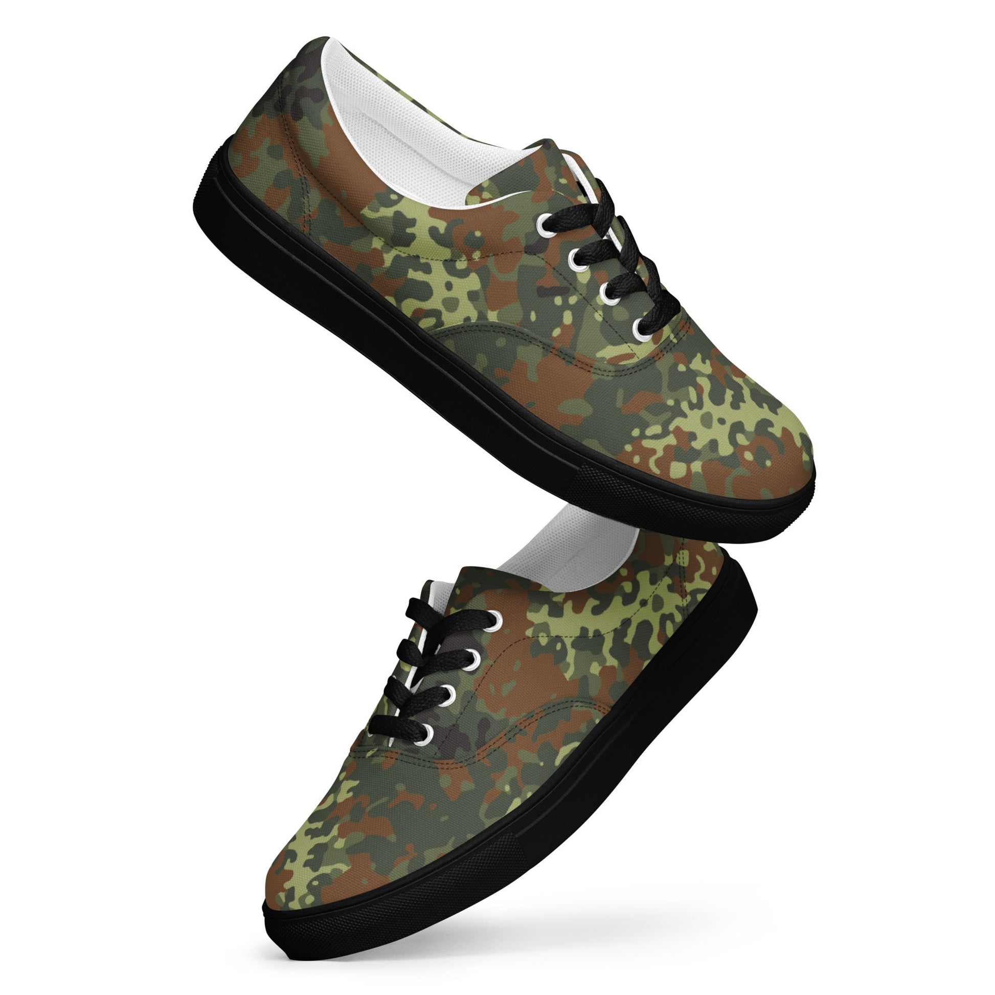 German Flecktarn Spring CAMO Mens Lace-Up Canvas Shoes - Lace-up