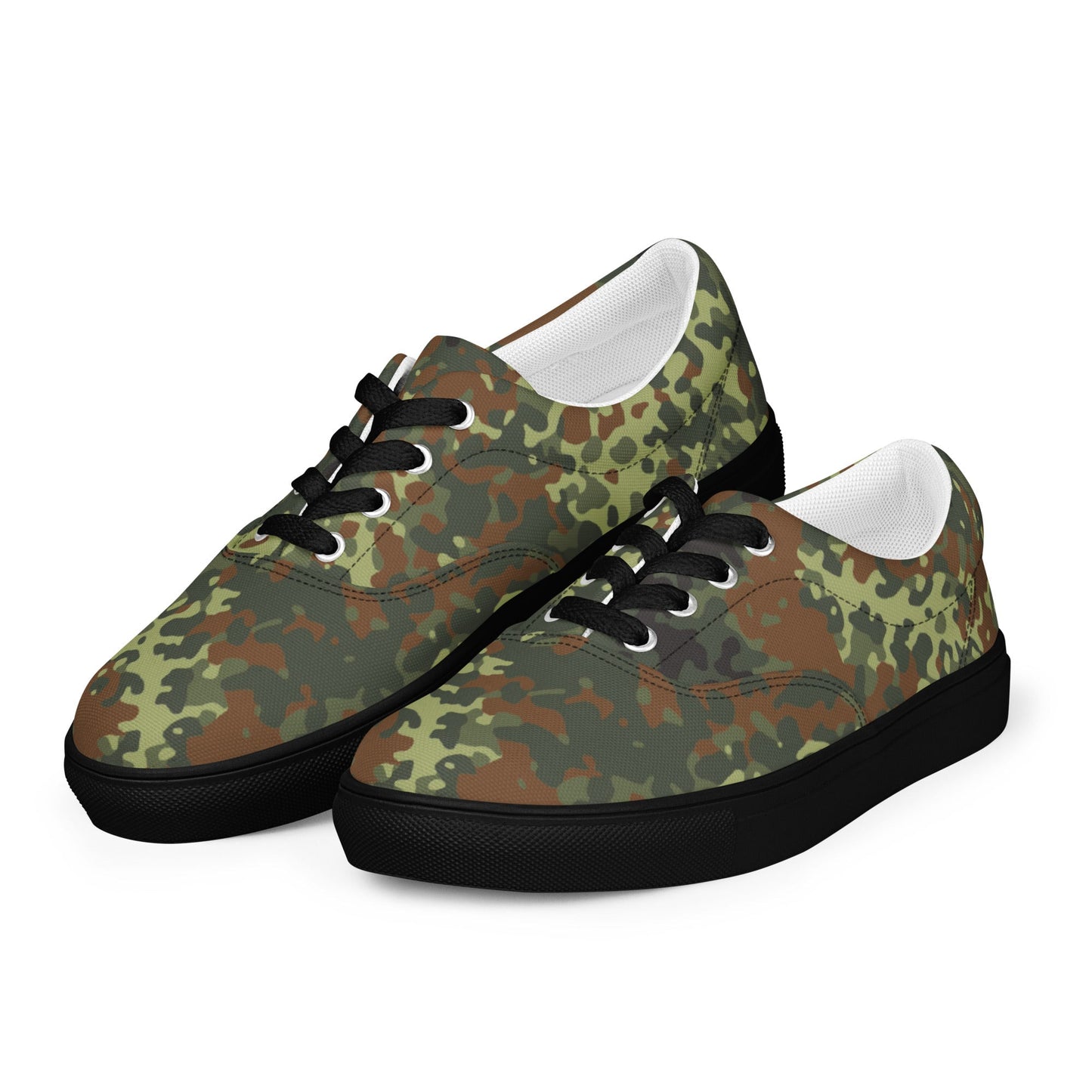 German Flecktarn Spring CAMO Mens Lace-Up Canvas Shoes - Lace-up
