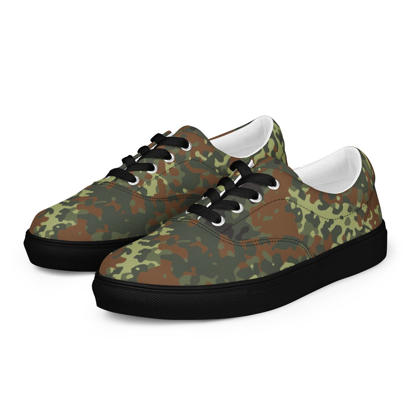 German Flecktarn Spring CAMO Mens Lace-Up Canvas Shoes - Lace-up