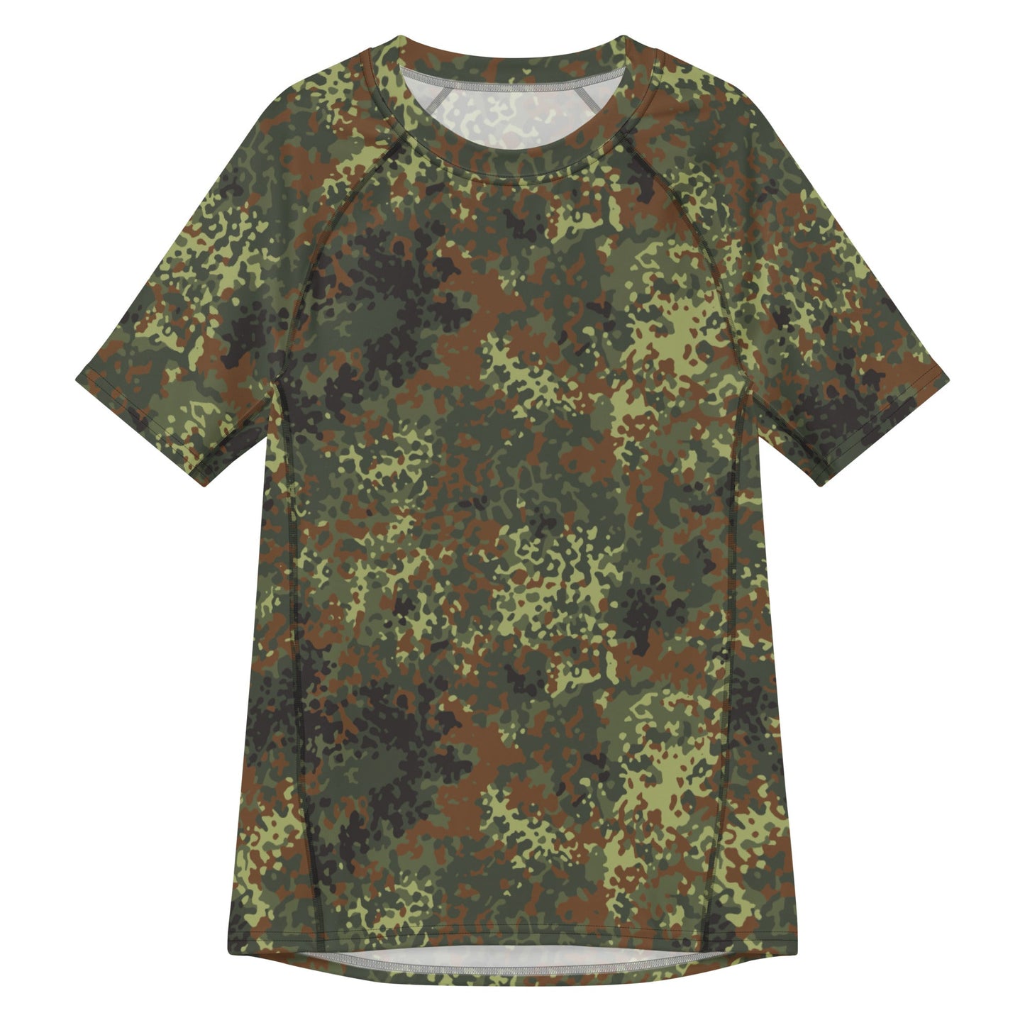 German Flecktarn Spring CAMO Mens Short-Sleeve Rash Guard - 2XS