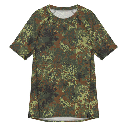 German Flecktarn Spring CAMO Mens Short-Sleeve Rash Guard - 2XS
