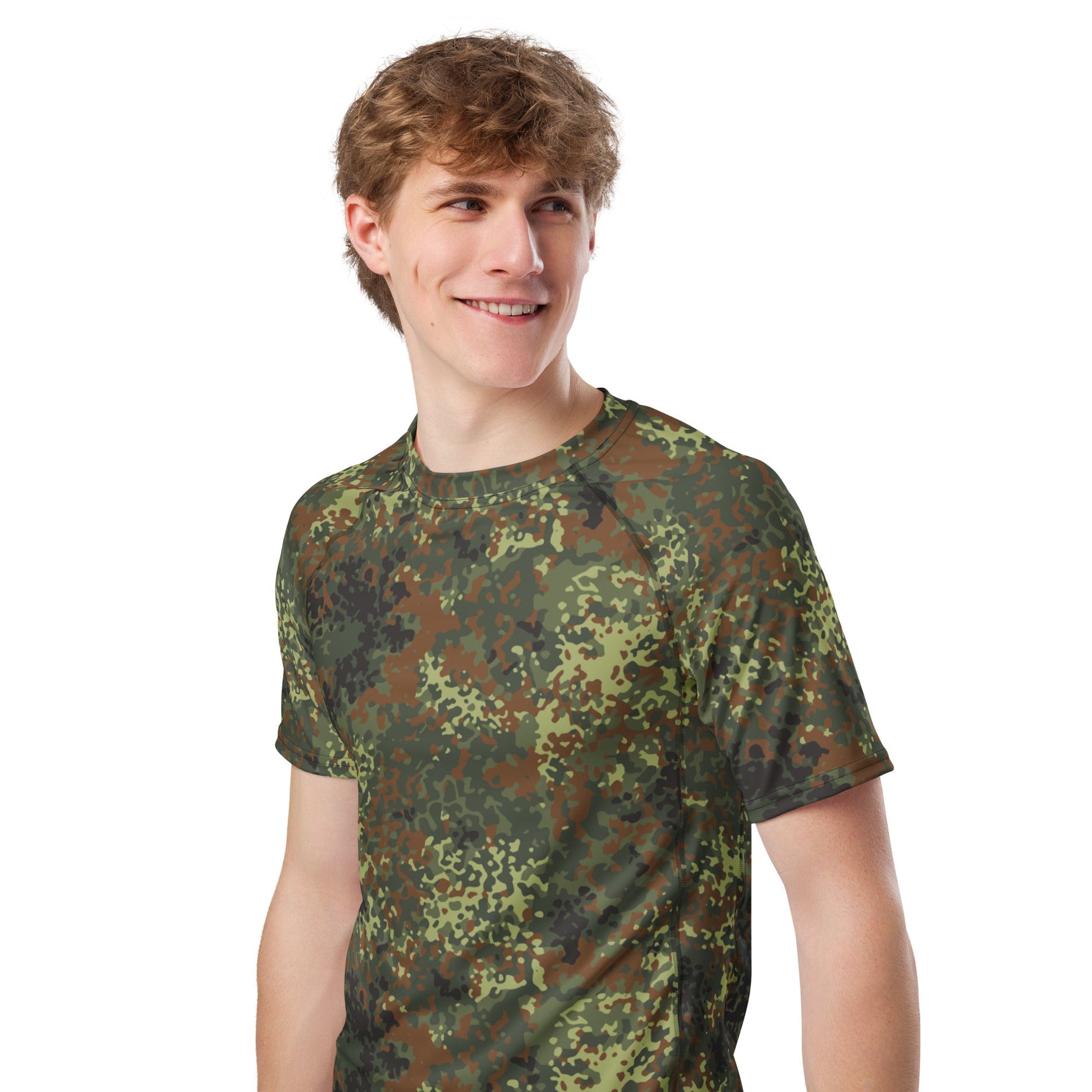German Flecktarn Spring CAMO Mens Short-Sleeve Rash Guard