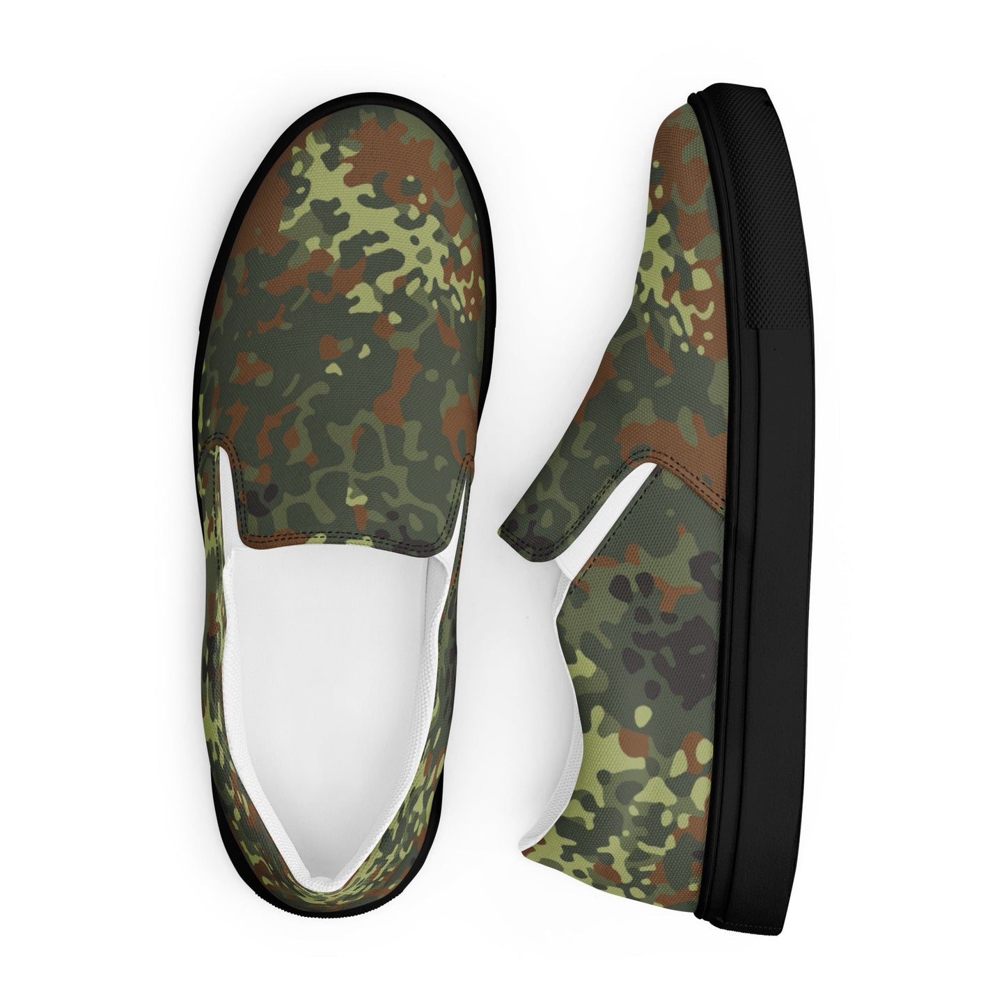German Flecktarn Spring CAMO Mens Slip-On Canvas Shoes